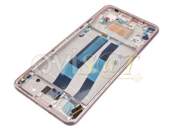 Pantalla completa AMOLED con carcasa frontal rosa para Xiaomi 11 Lite 5G NE, 2109119DG - Calidad PREMIUM